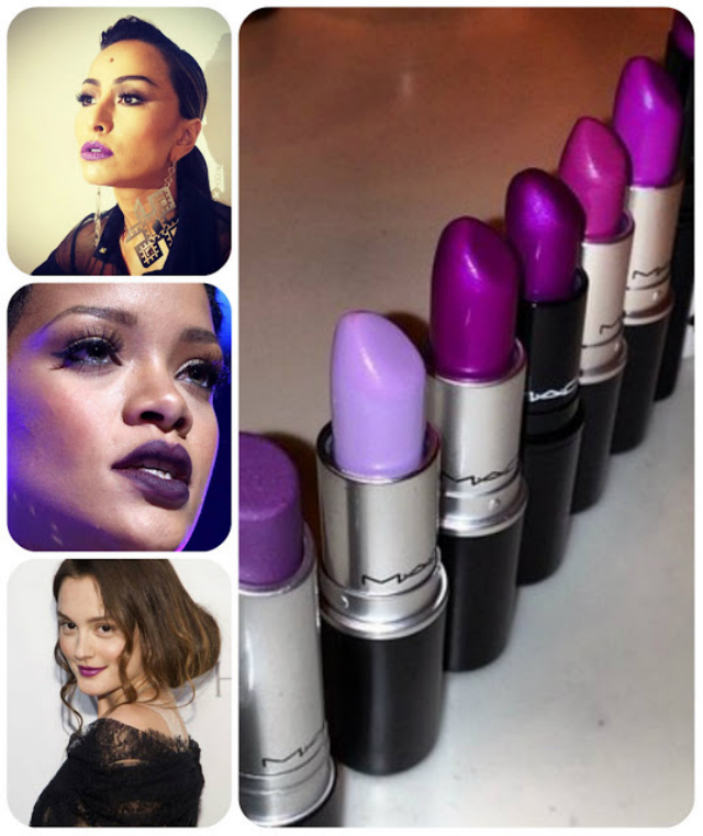 Maquiagem usando batom roxo (Purple Lipstick)